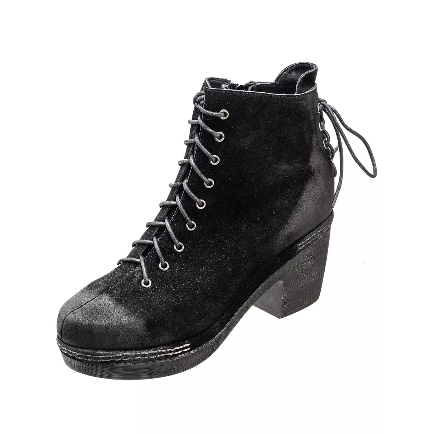black platform booties