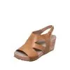 546 Double Cuts Comfortable Cork Wedge Taupe