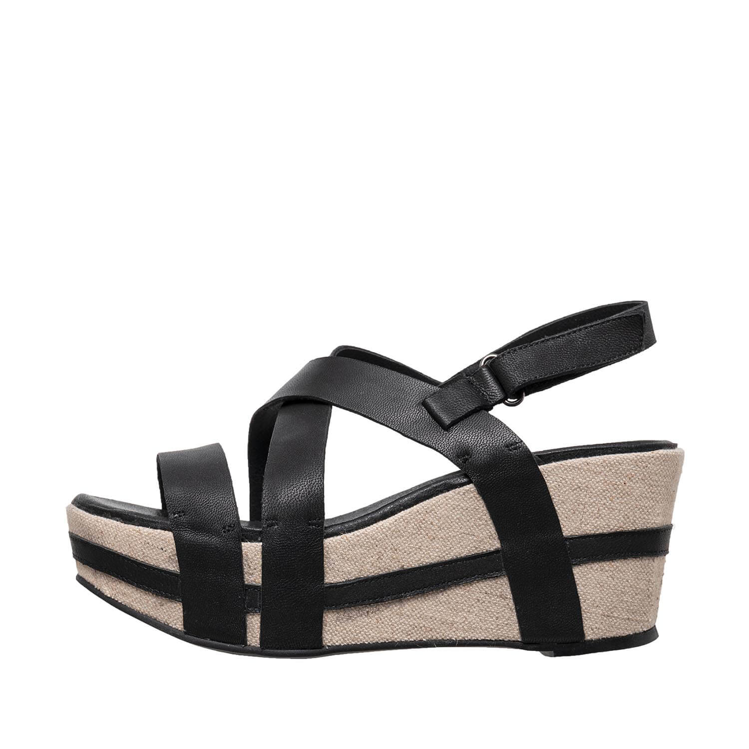 819 Crossed Classics Sandals Black