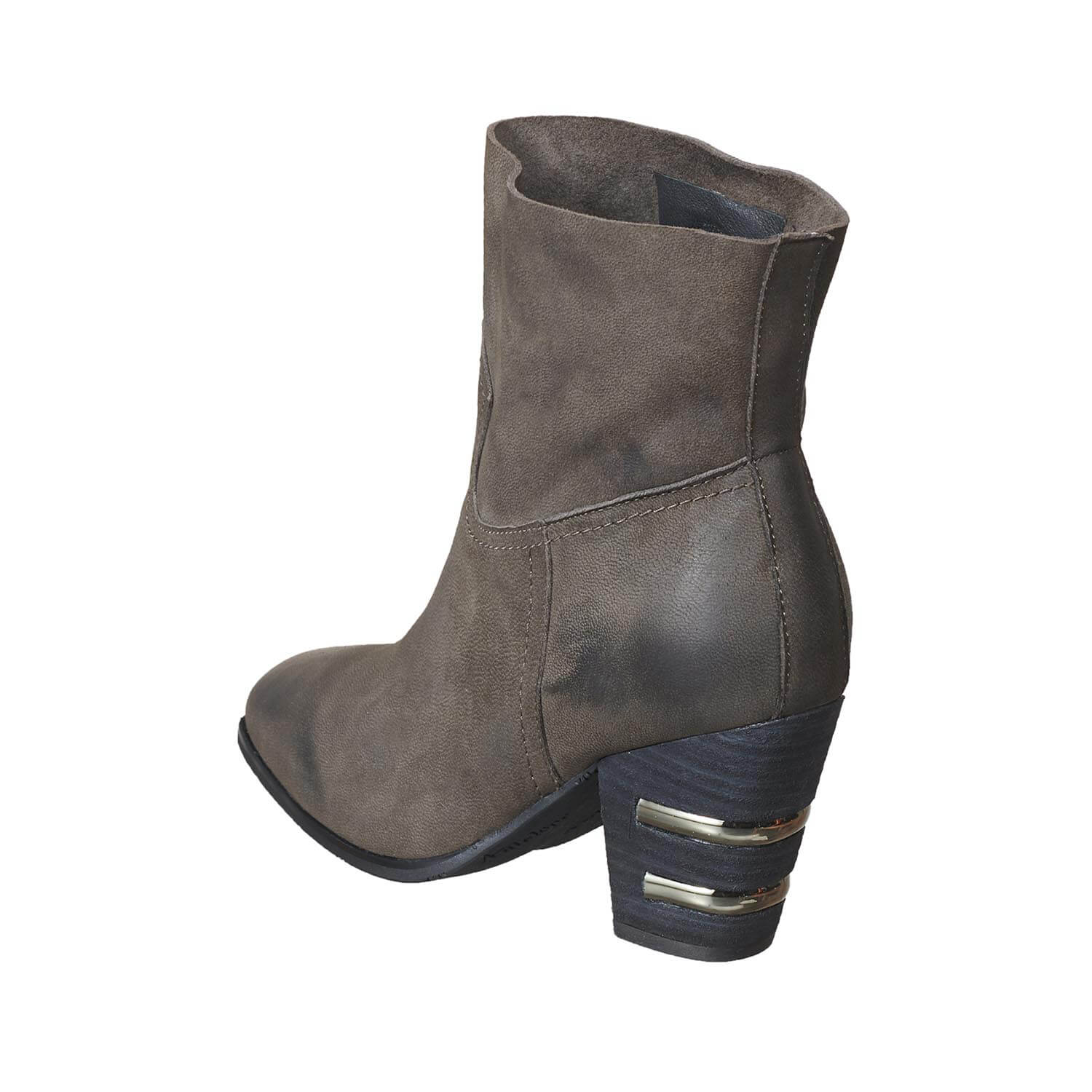 924 Inset Heel & Stitched Bootie Black