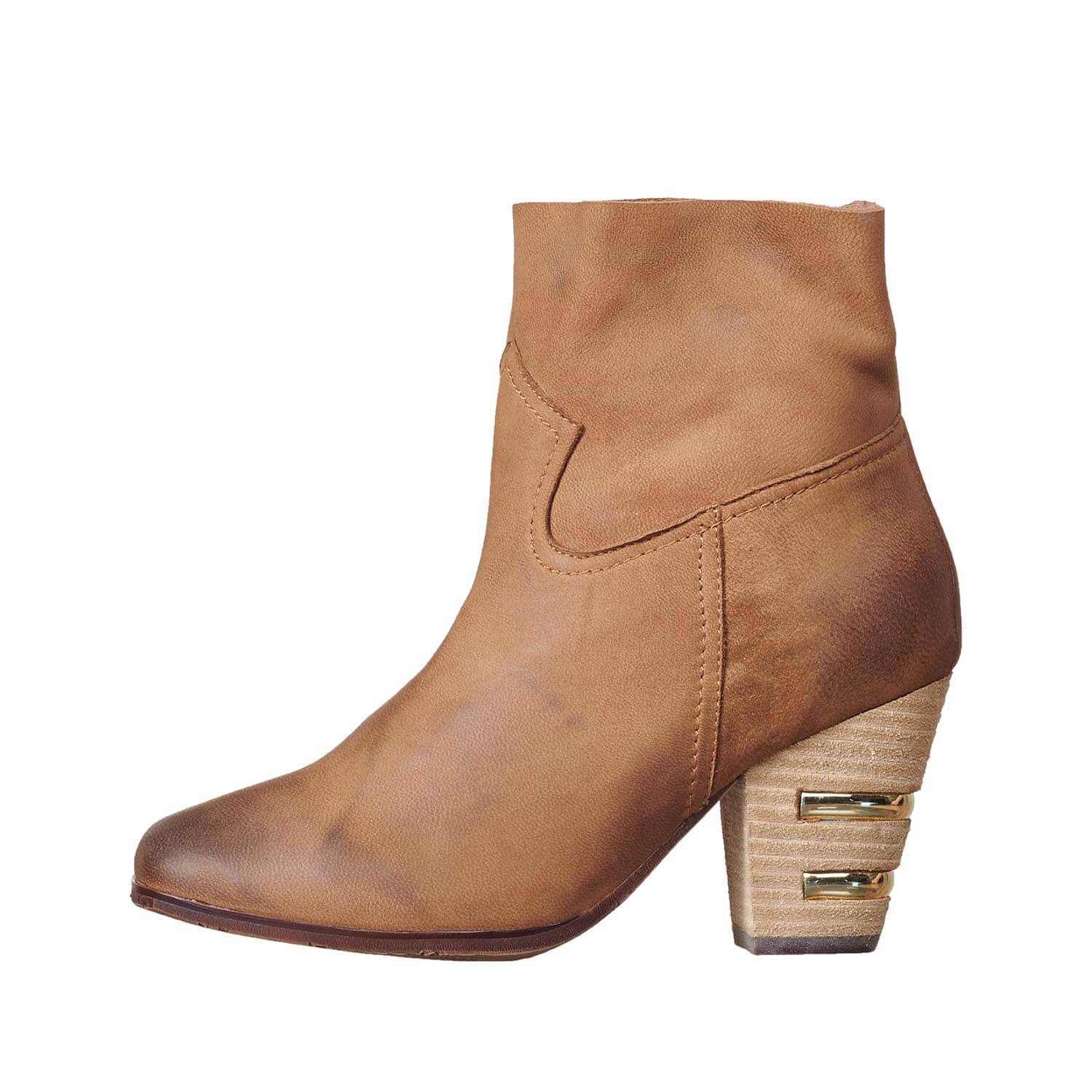 924 Inset Heel & Stitched Bootie Taupe
