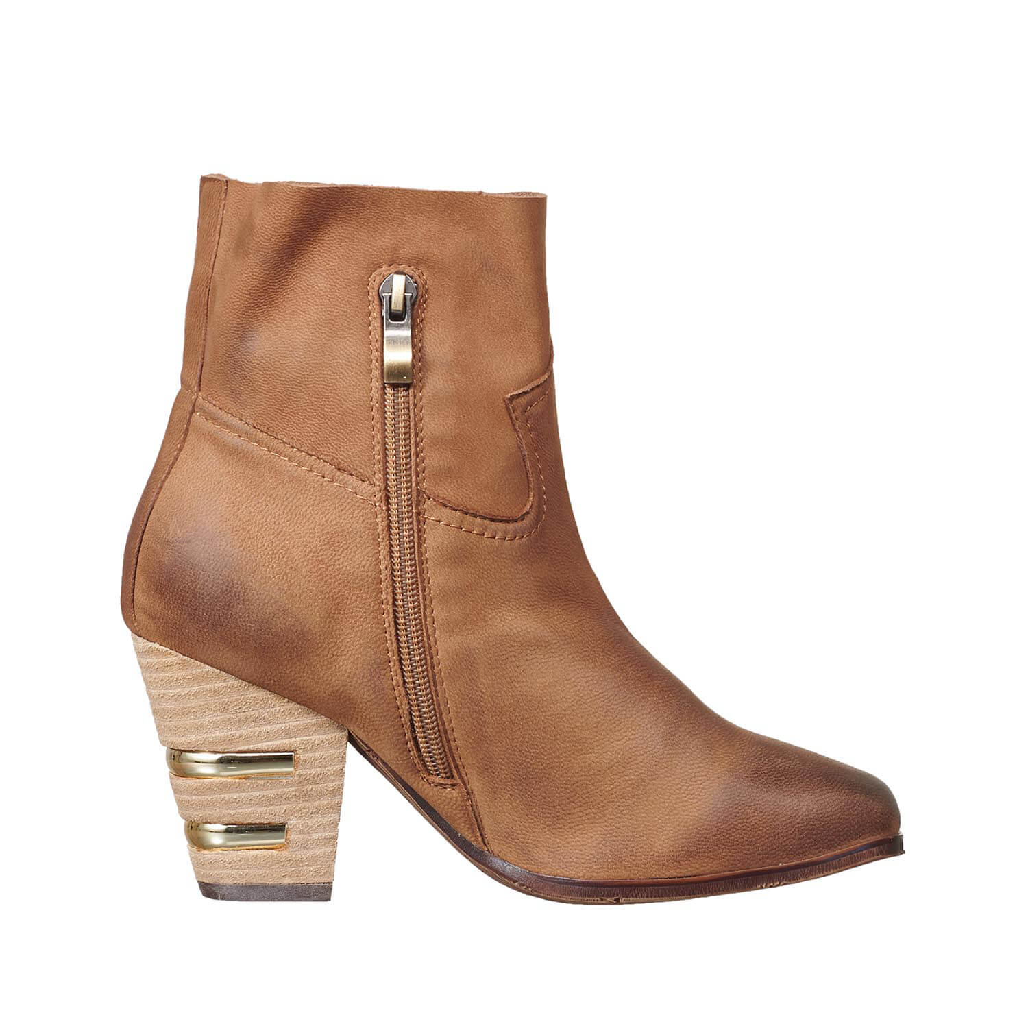 924 Inset Heel & Stitched Bootie Taupe