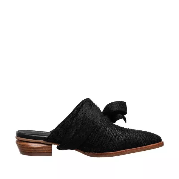 Women's Leather Mule Slides B51 Ladee  - Black