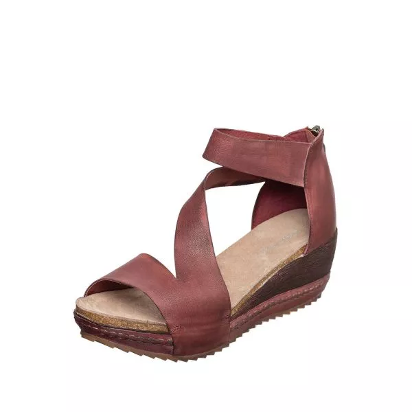 Bordeaux Low Wedge Platform Sandals
