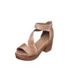 K09 Lacie - leather heel sandals for women - Stone