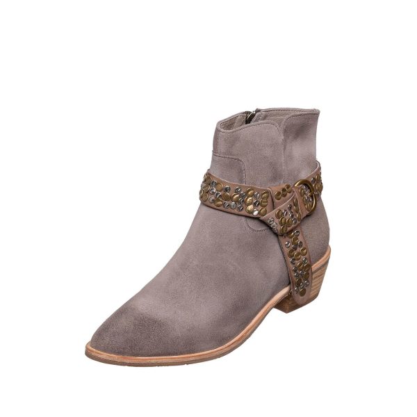 Grey M03 Demi Western Ankle Boots