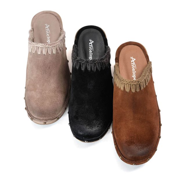 Suede Clogs For Women - M22 Hedy