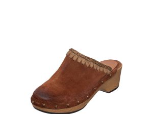 M22 Hedy Women's Suede Clogs - Taupe