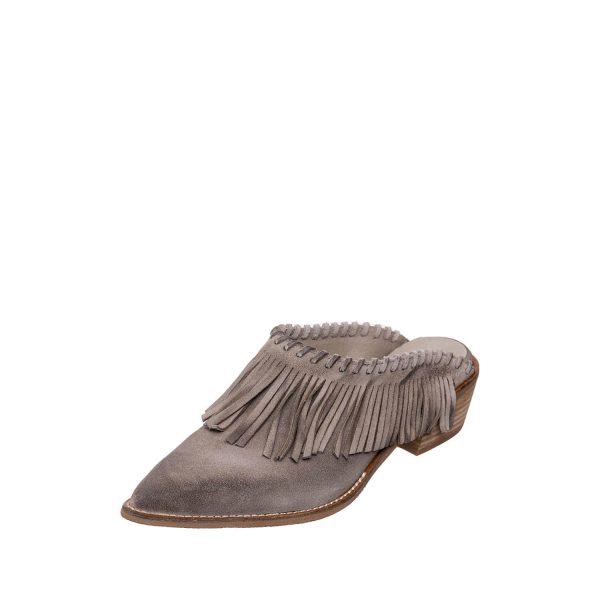 Grey M34 Dabney Suede Western Mules