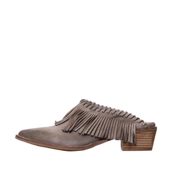 Grey Women's Low Heel Western Mules - M34 Dabney