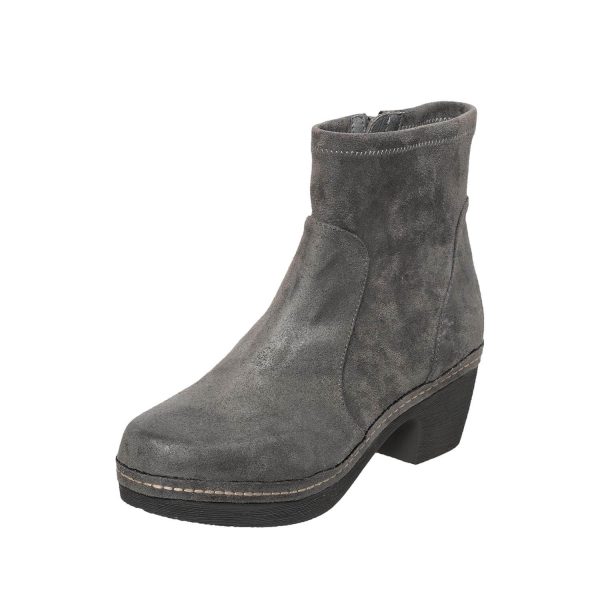 N24 Minna Suede Fall Booties for Women - Grey