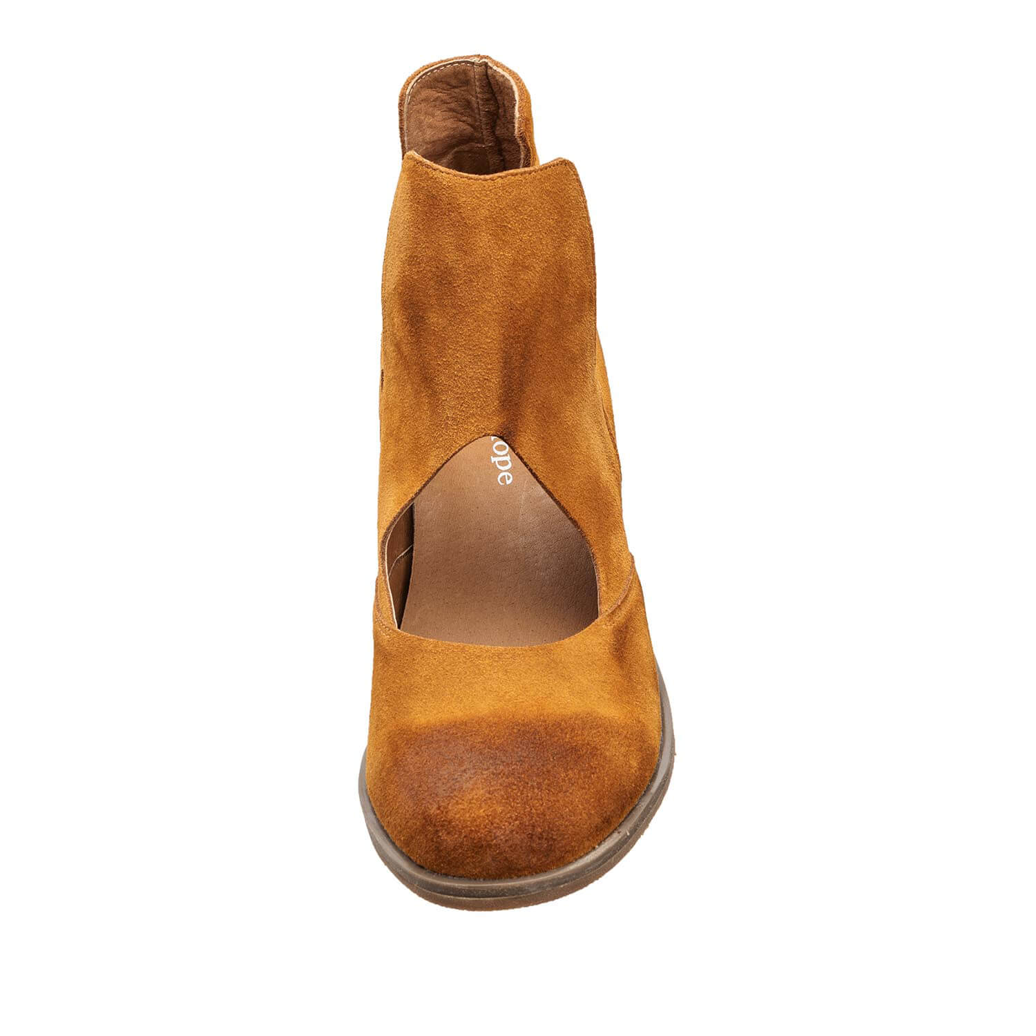 N47 Cage Suede Heel Booties for Women Cognac