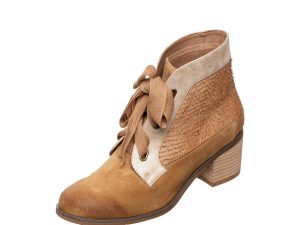 N52 Caroline - Women's lace up Fall Boots with Heels - Stone