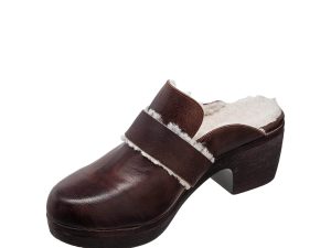 O03 Lacole Comfortable Clog Heels for Women - Coffee