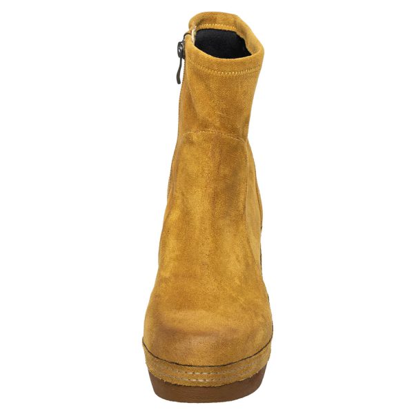 R11 Tia Fall Suede Boots with Heels - Mustard