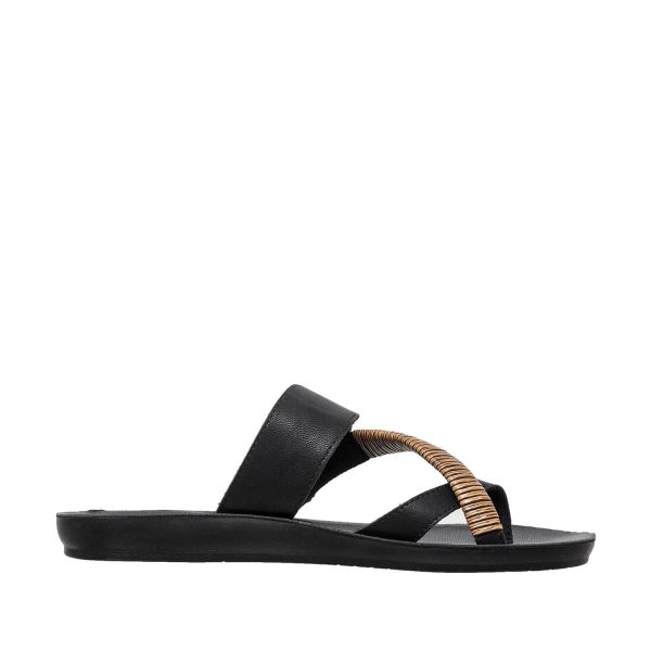 S09 Yukino Comfortable Summer Flat Sandals for Women - Black