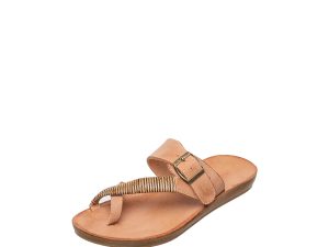 S09 Yukino Comfortable Summer Flat Sandals for Women - Taupe