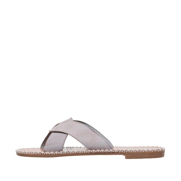 Grey - Comfort Flat Sandals for Walking - S45 Femi