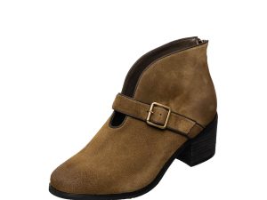 Women’s Taupe Suede Heeled Boots – X52 Chelly