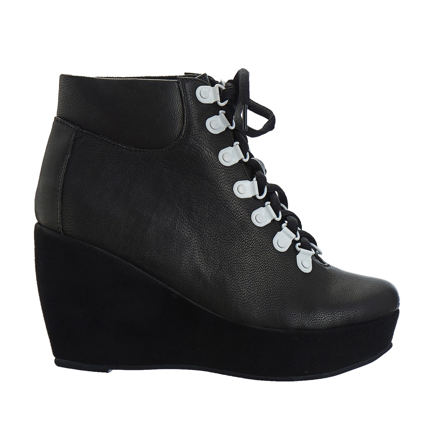 black lace up wedge shoes