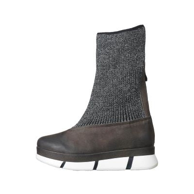 black wedge boots for women