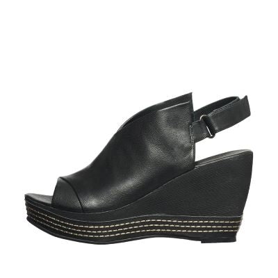 womens black wedge sandals