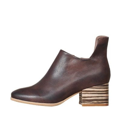 brown block heel booties