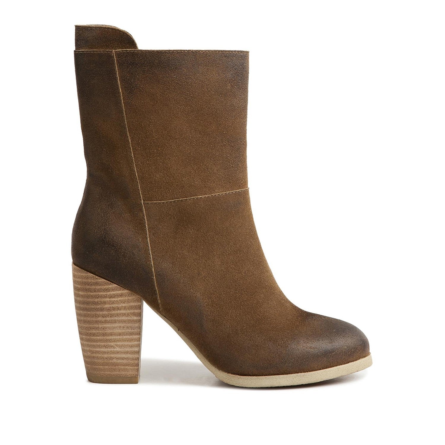 brown suede mid calf boots