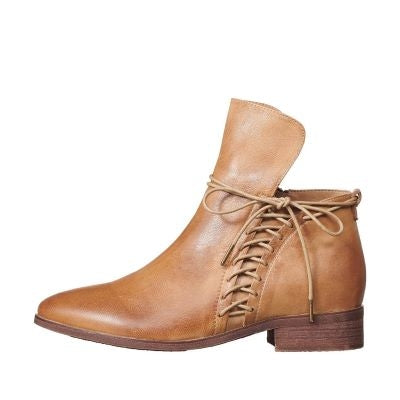 flat brown ankle boots