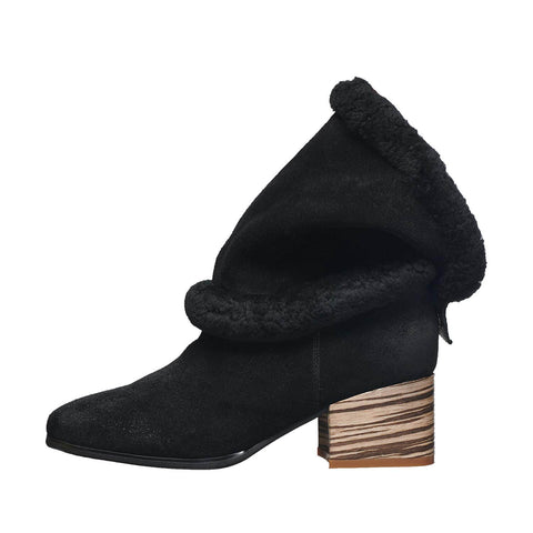 fold over ankle boots with fur