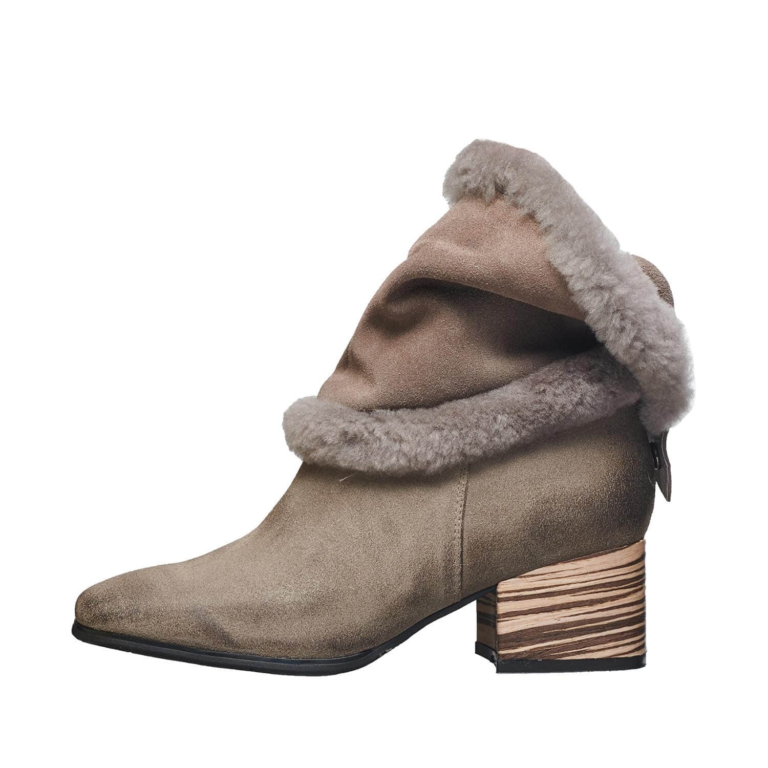 fur suede boots