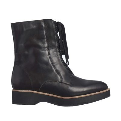 mid calf lace up black boots