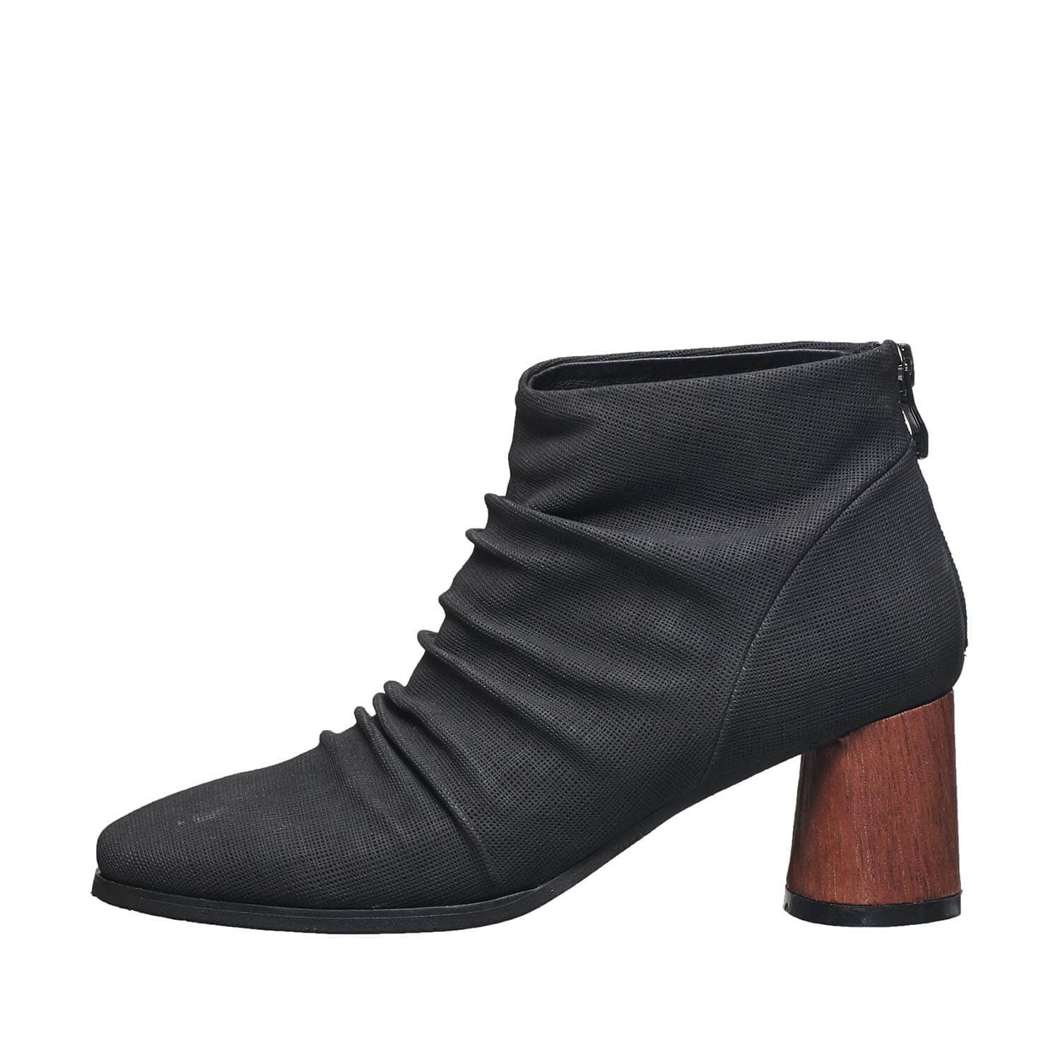 platform heel booties black