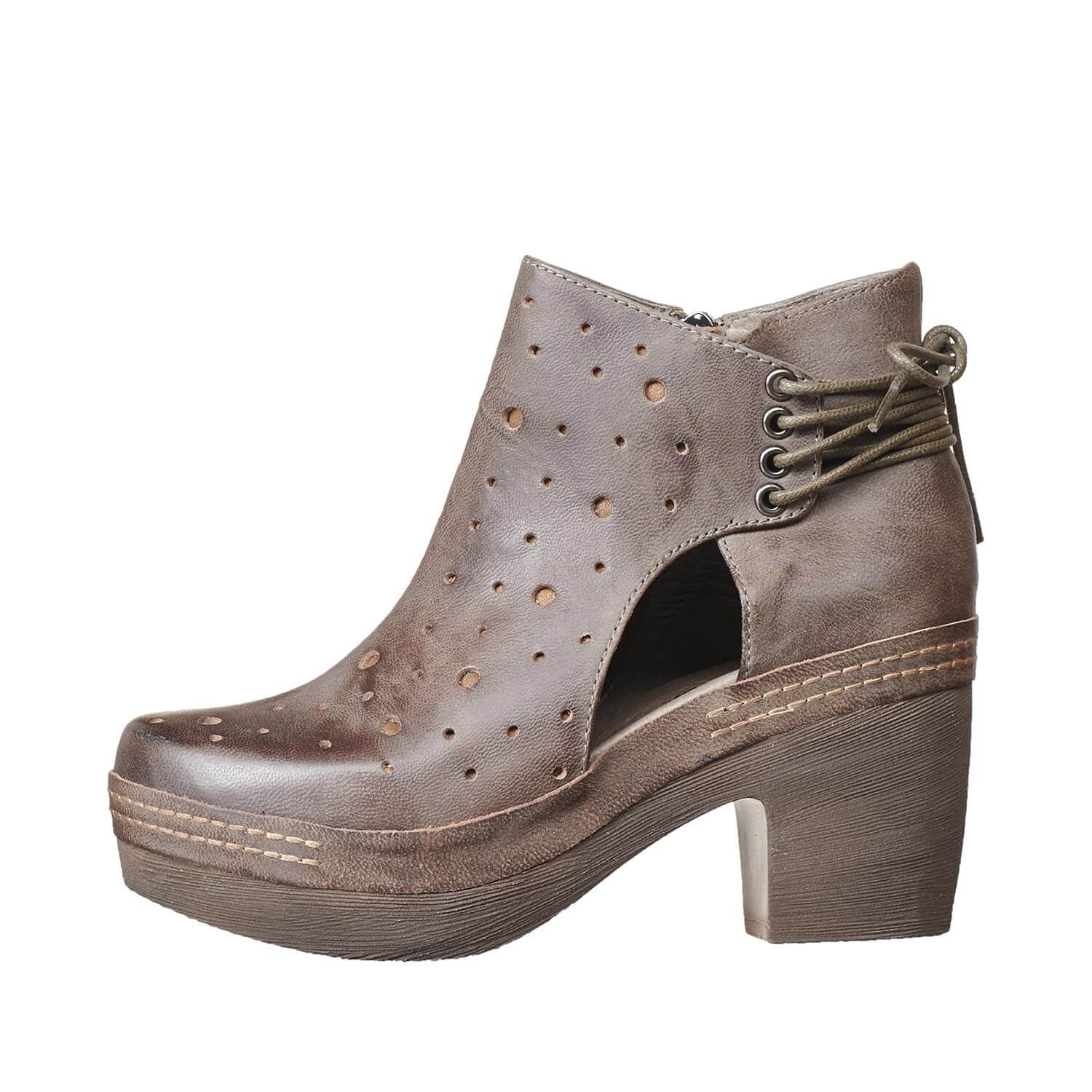 women's lace up wedge booties