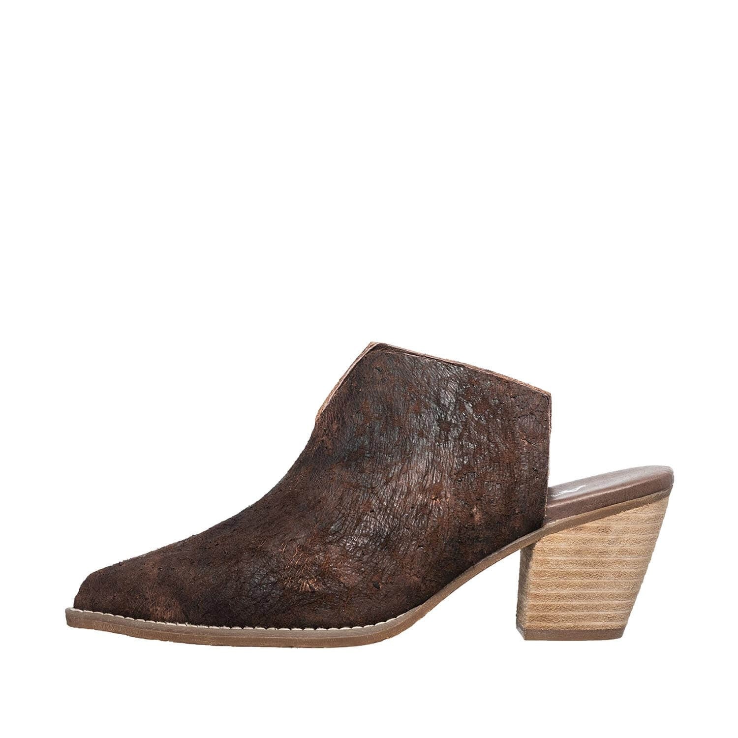 women's leather mules with heels