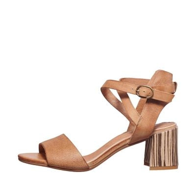 brown wooden block heels