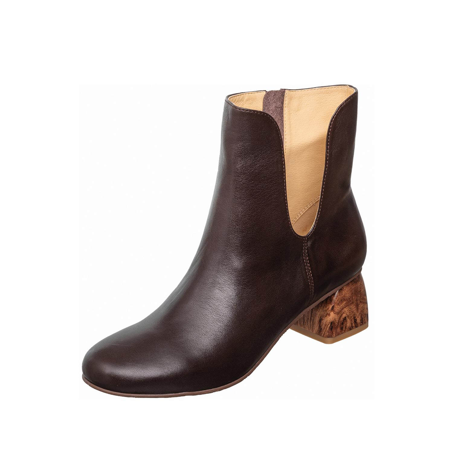 pull on leather block heel ankle boots by ayalla pull on leather block heel ankle boots by ayalla