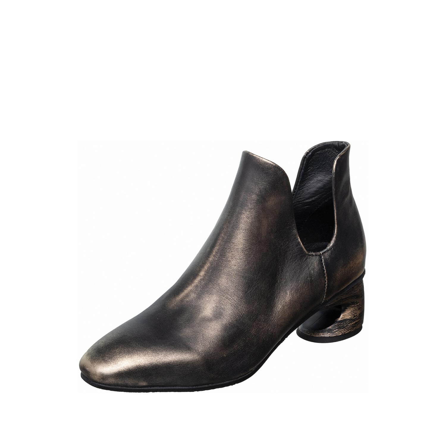 cutout leather ankle boots block heel by ayalla cutout leather ankle boots block heel by ayalla