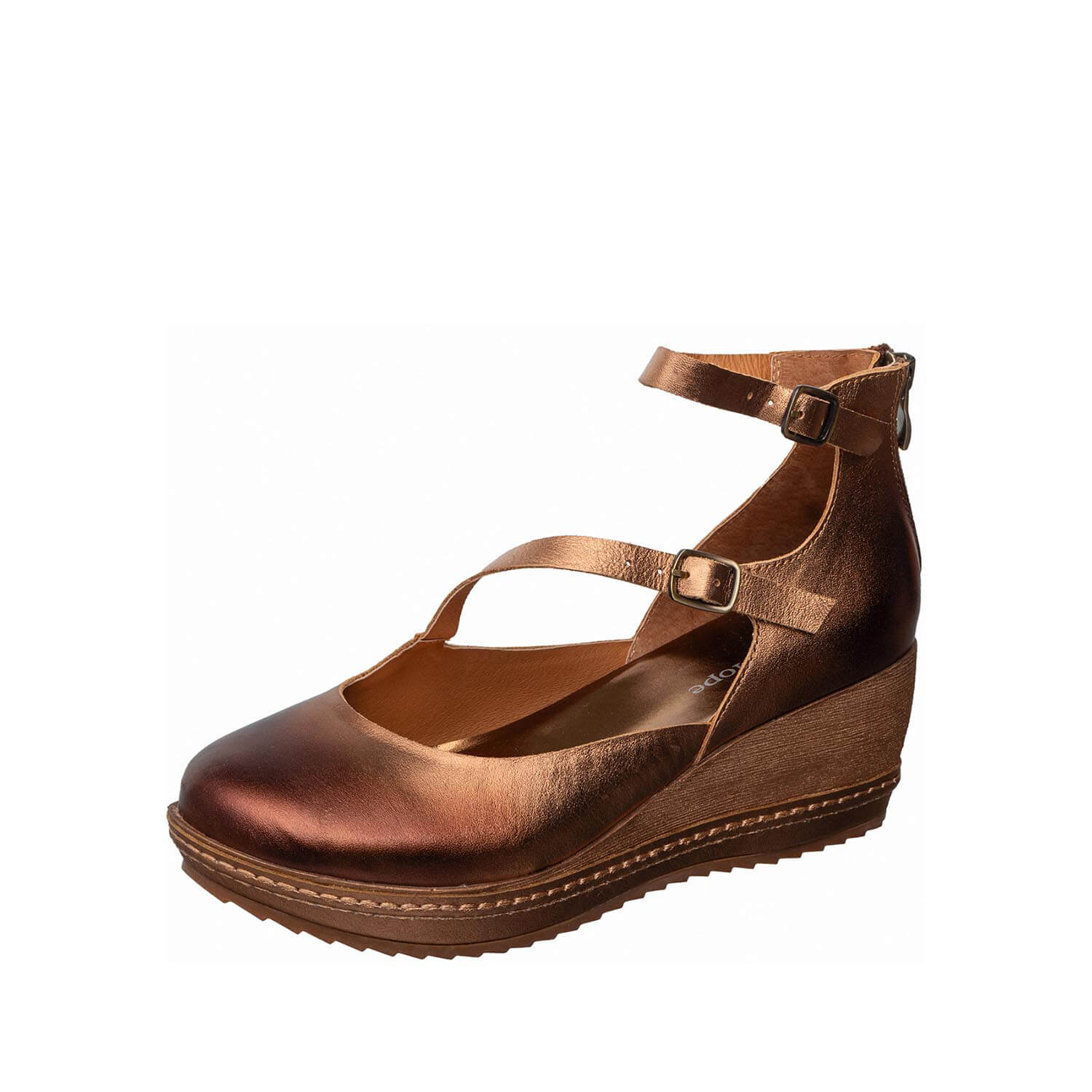 metallic wedge mary jane platform pumps by ayalla
