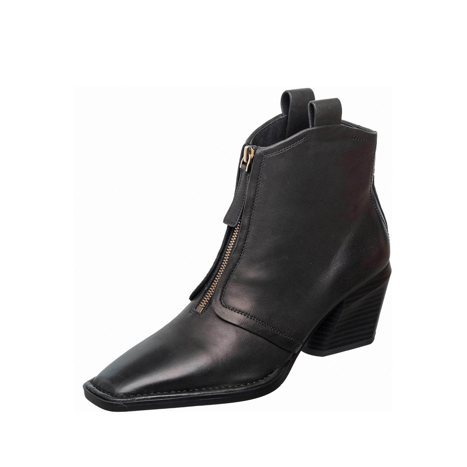 square toe ankle boots zipper block heel by ayalla