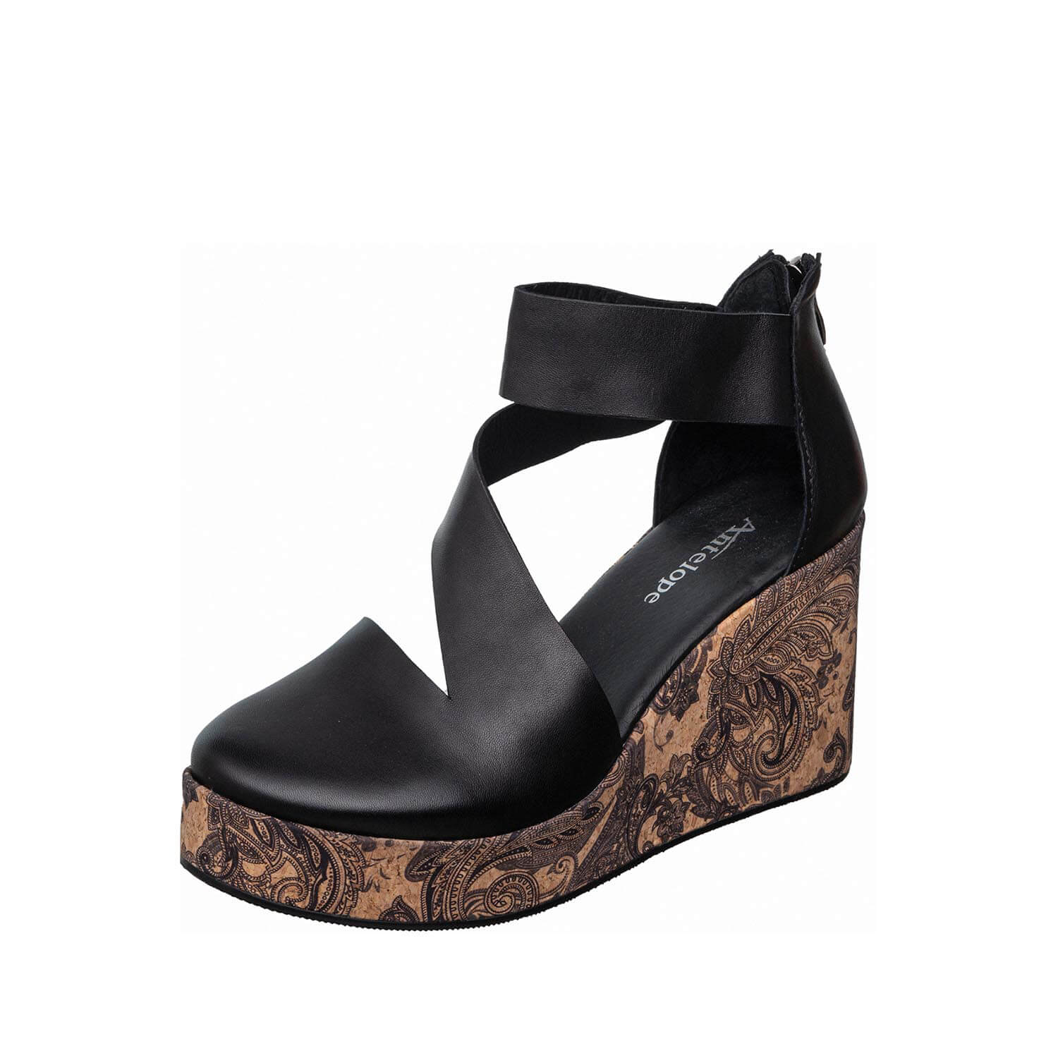 leather wedge sandals cross strap printed platform by ayalla leather wedge sandals cross strap printed platform by ayalla