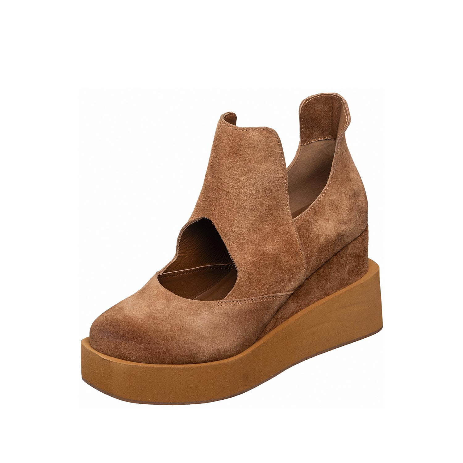 suede platform wedge cutout ankle strap by ayalla suede platform wedge cutout ankle strap by ayalla