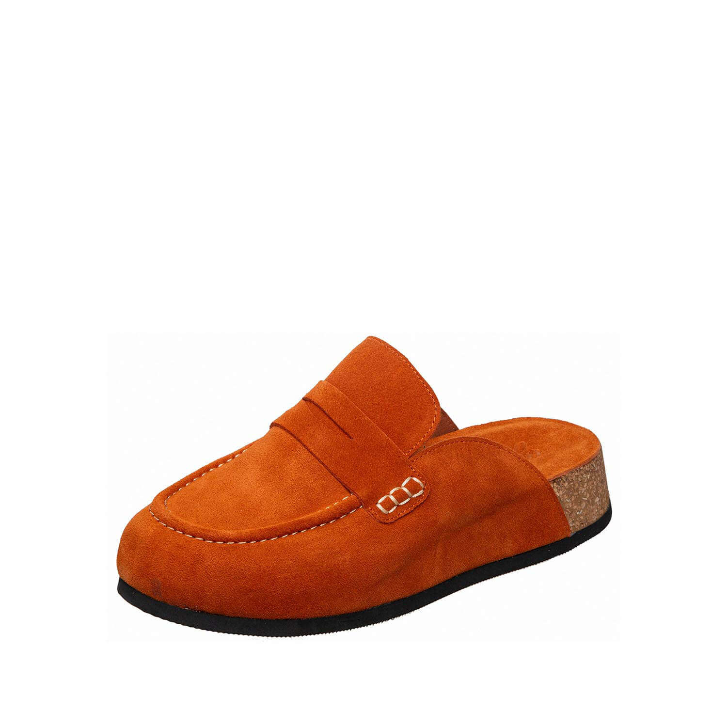 suede penny loafer mules cork heel by ayalla suede penny loafer mules cork heel by ayalla